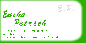 eniko petrich business card